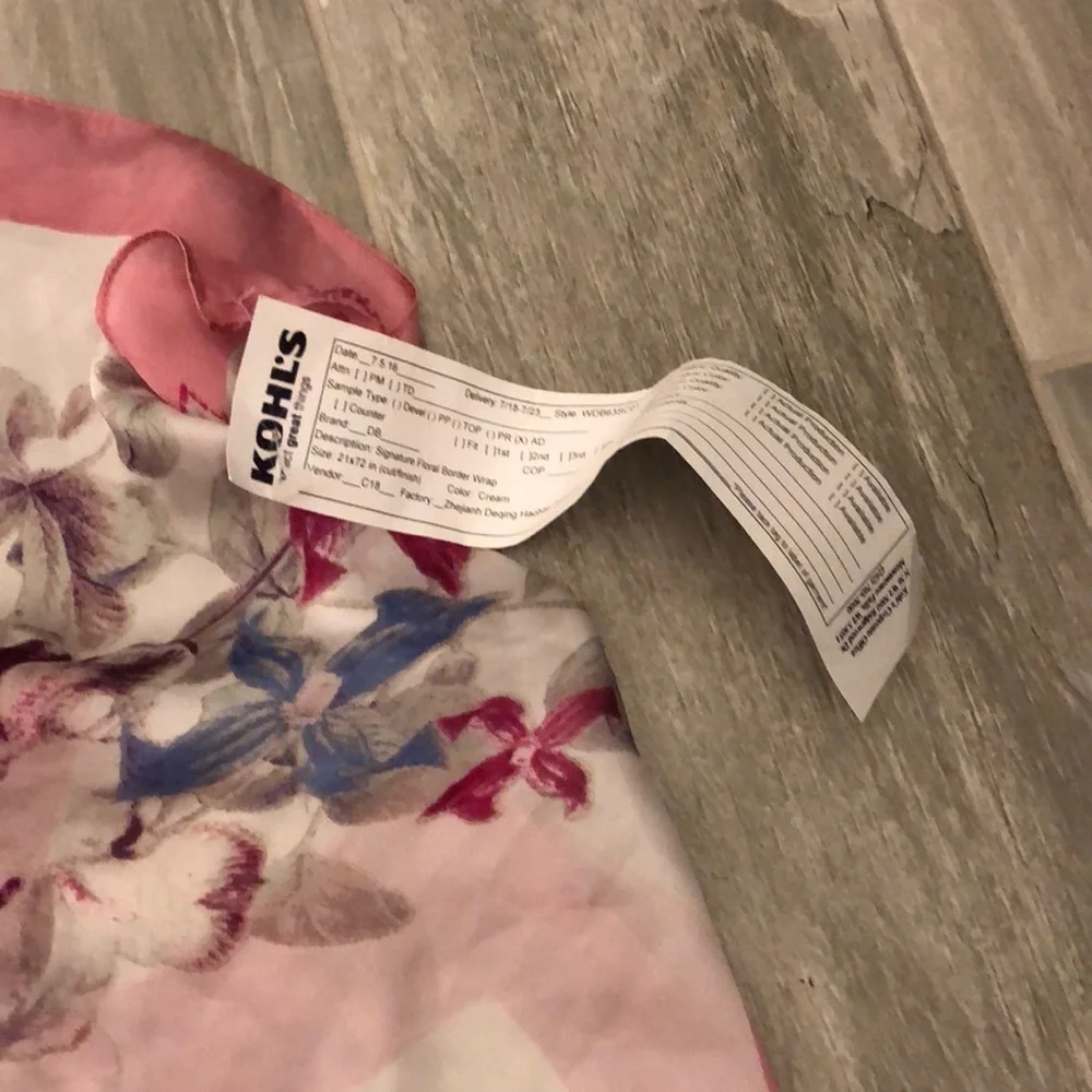 Pink floral scarf NWT o